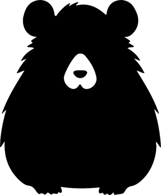 blackbearhamster black silhouette with transparent background