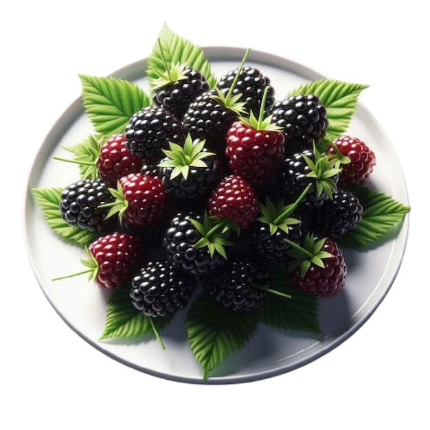 Vector blackberries with leaf