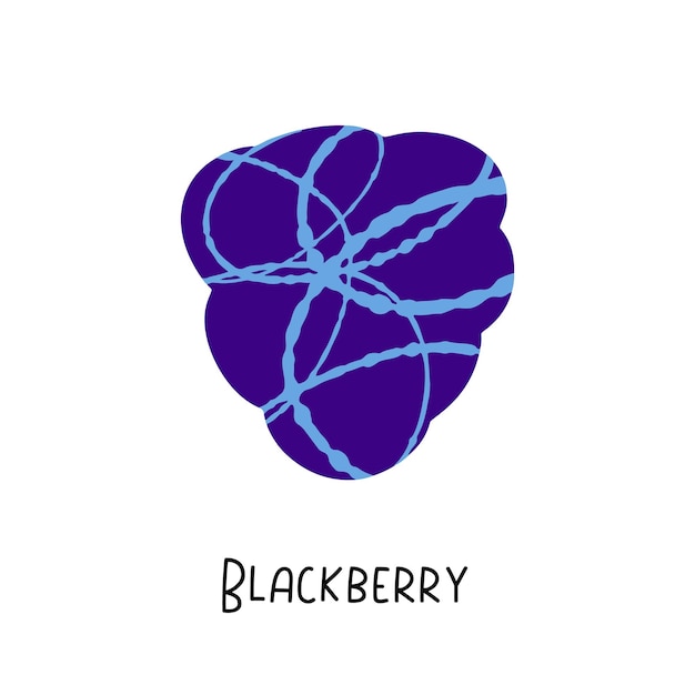 Blackberry illustration with texture isolated on white background