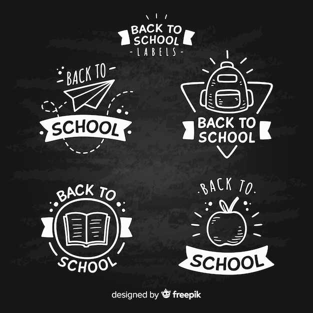 Blackboard back to school badge collection