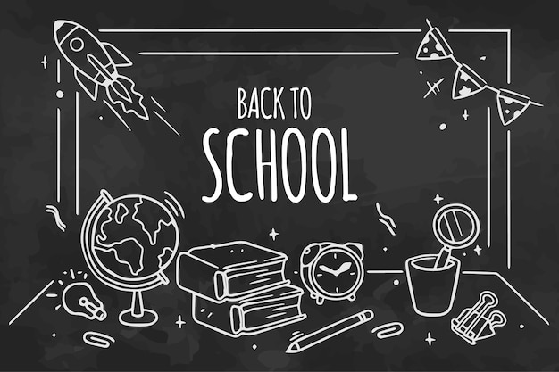 Blackboard back to school wallpaper with message