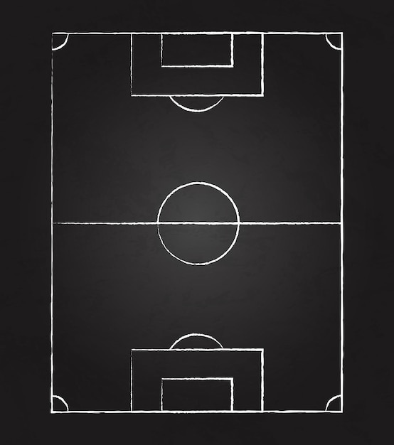 Blackboard background with painted official football markings Vector