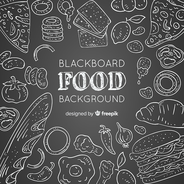 Blackboard food background