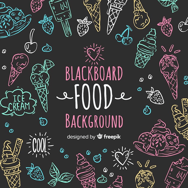 Blackboard food background