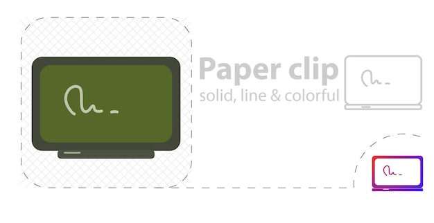 Blackboard isolated flat illustration school blackboard line icon