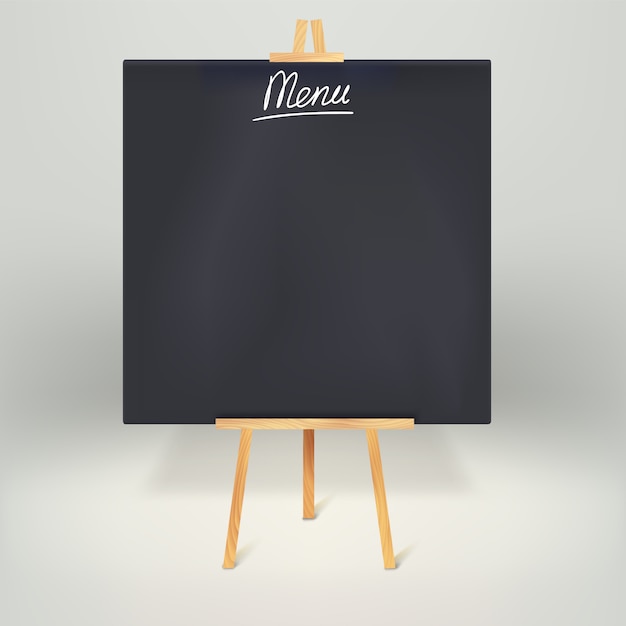 Vector blackboard on stand. chalkboard with blank space