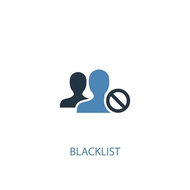 Blacklist concept 2 colored icon. Simple blue element illustration. Blacklist concept symbol design. Can be used for web and mobile UI/UX