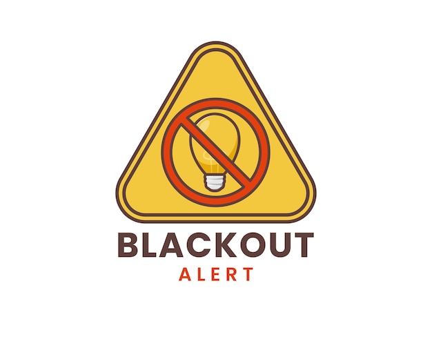 Blackout Power outage icon symbol sticker. No Electricity Symbol with Lamp