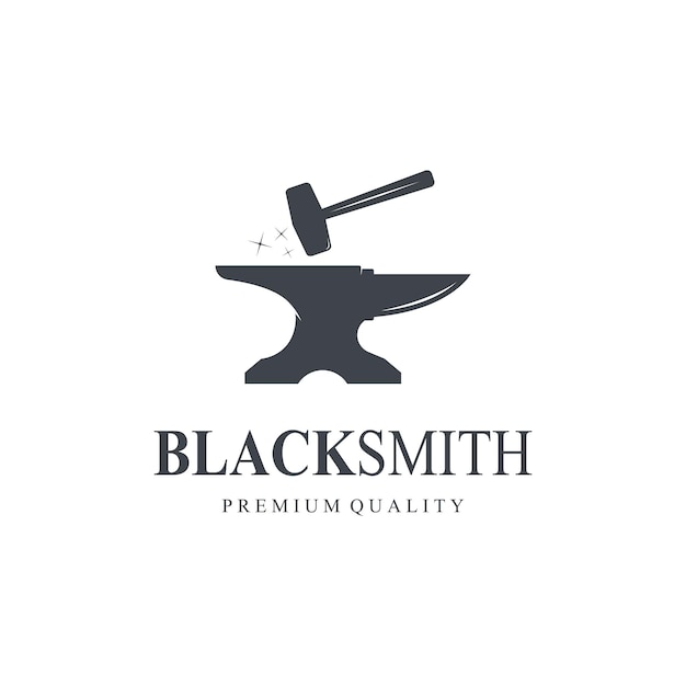 Vector blacksmith logo design vector