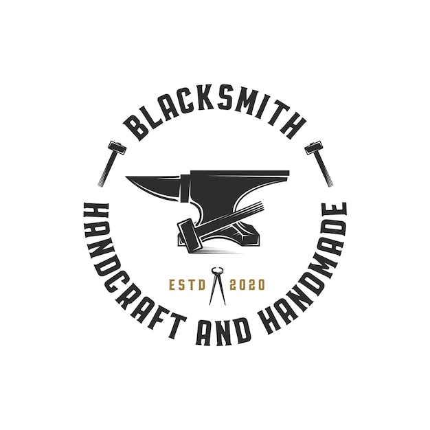 Blacksmithing Emblem Logo Template