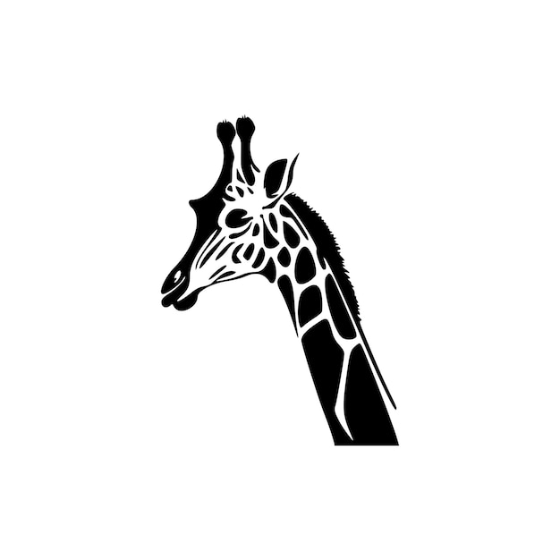 Blackwhite elegant logo with giraffe