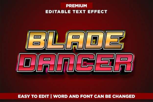 Blade Dancer, Editable Game Logo Style Text Effect