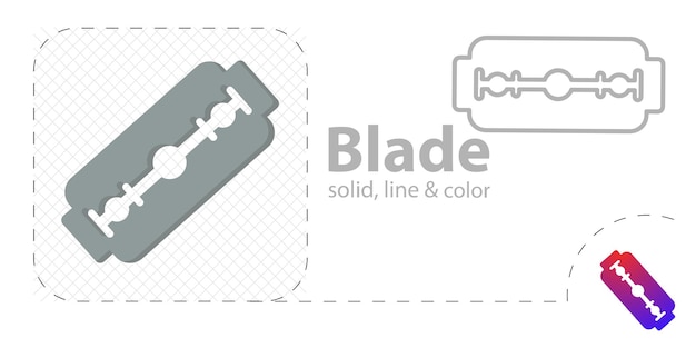 Blade razor isolated flat illustration blade razor line icon