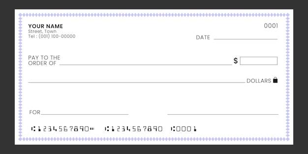 Vector blank bank cheque bank payment check or money voucher and cash pay cheque certificate vector