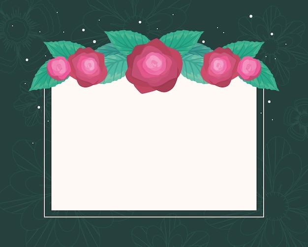 Blank banner with flowers