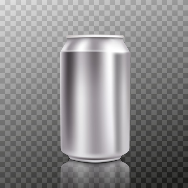 Blank big cold aluminium beer can with drops, 300 ml.