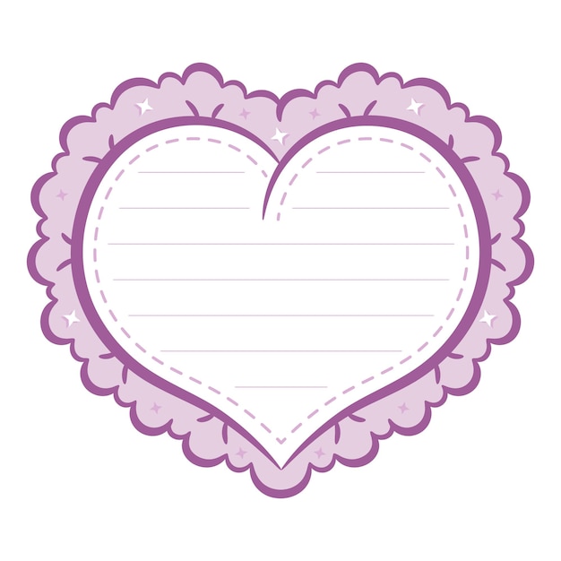 blank big heart frame note letter message with pastel colors for writing