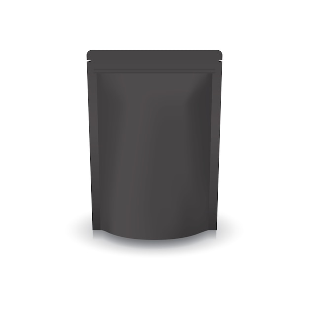 Blank black standing ziplock bag.