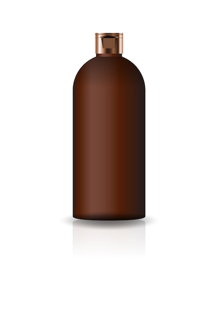 Blank brown cosmetic round bottle with cap lid for.