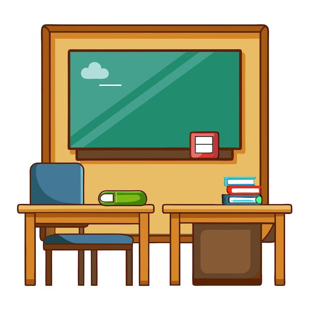 Vector blank classroom clip art and vector design with a white background