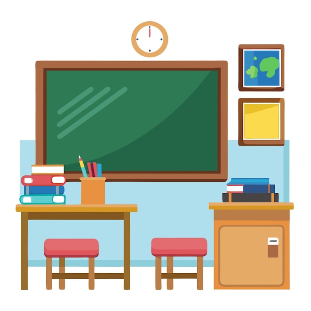 Vector blank classroom clip art and vector design with a white background