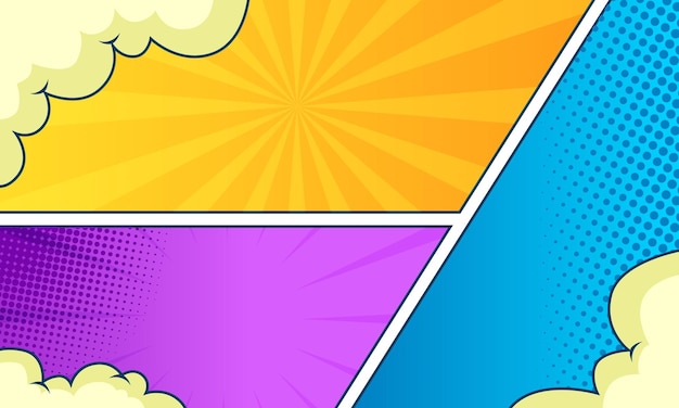 Blank colorful comic panel background