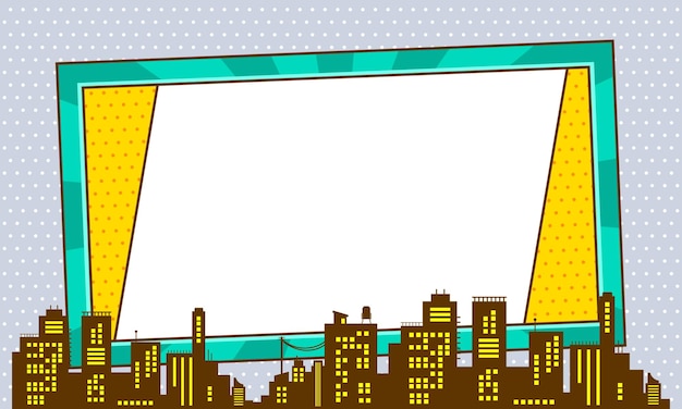 Blank comic cartoon frame template background