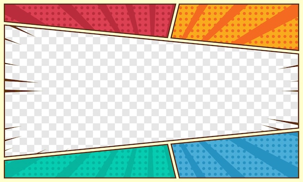 Blank comic cartoon scene template thumbnail background