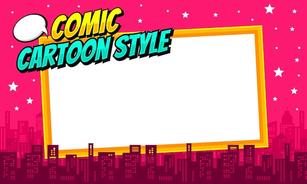 Blank comic cartoon template background