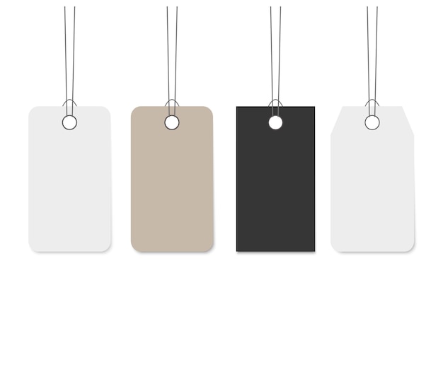 Blank dangling paper label set