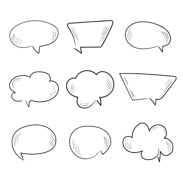 Blank dialog balloon for speech or conversation Comic style hand drawn vector