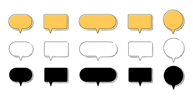 Blank empty speech bubbles design Dialogue balloon illustration