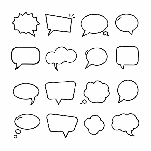 Blank empty speech bubbles vector illustration on a isolated white background 12