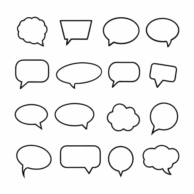 Blank empty speech bubbles vector illustration on a isolated white background 16