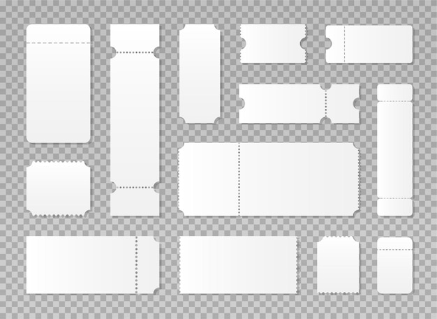 Blank or empty ticket template set