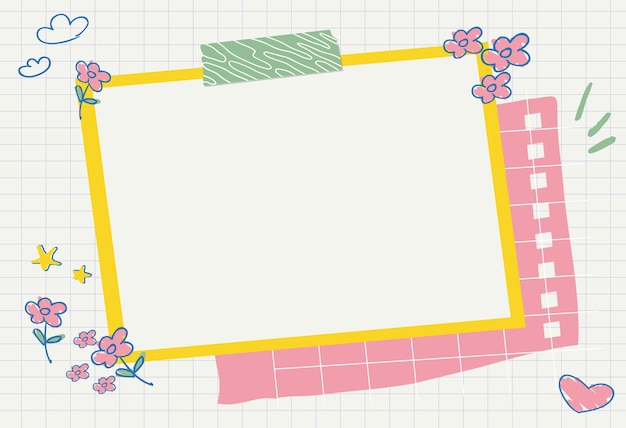 Blank frame decorated with abstract modernized forms flowers and foliage empty modern border