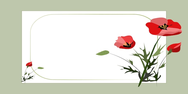 Blank frame decorated with colorful flowers and foliage arranged harmoniously empty poster border