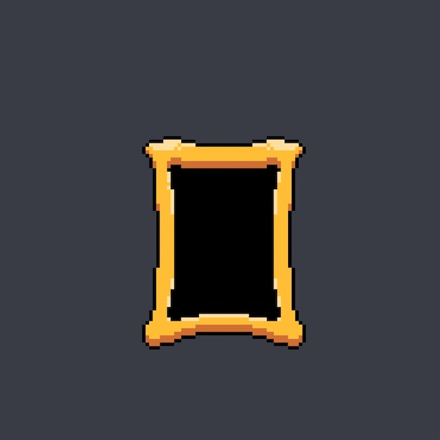 blank gold frame in pixel art style