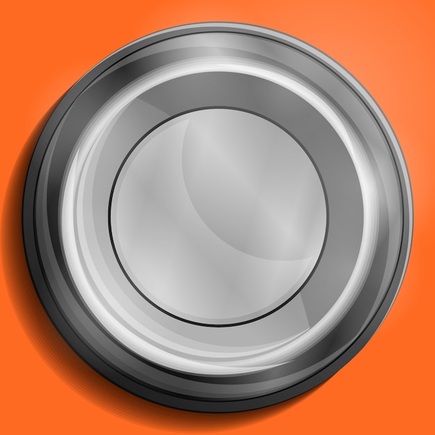 Blank gray glossy badge or button 