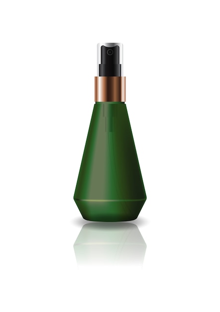 Blank green cone shape cosmetic bottle 