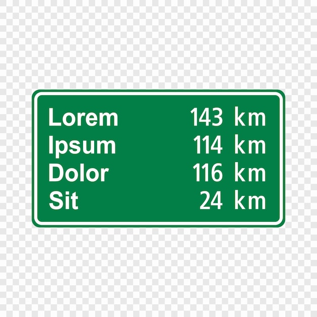 Blank green traffic road sign