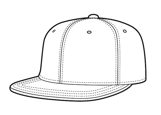 Blank Hip Hop Cap Template Vector