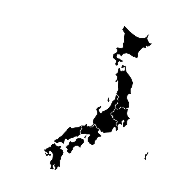 Blank map of Japan High quality map of Japan with provinces on transparent background for your web