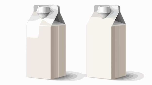 Vector blank milk and juice carton packaging realistic