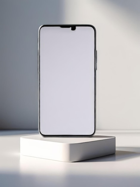 Vector blank mobile phone mockup with empty screen 3d rendering