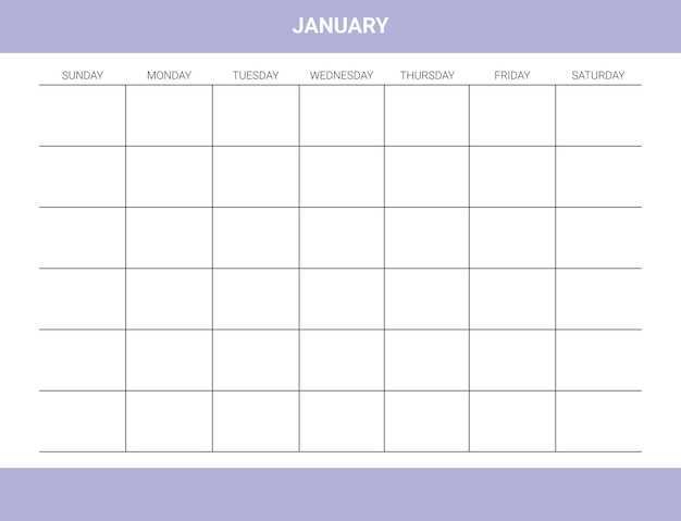 Blank monthly Calendar page