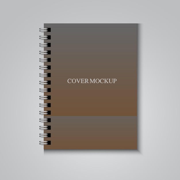 Blank note book mock up on white background