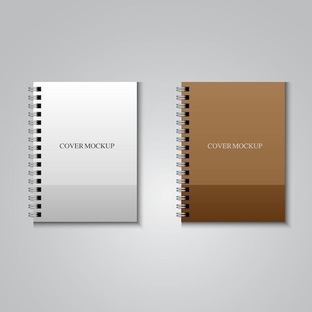 Blank note book mock up on white background