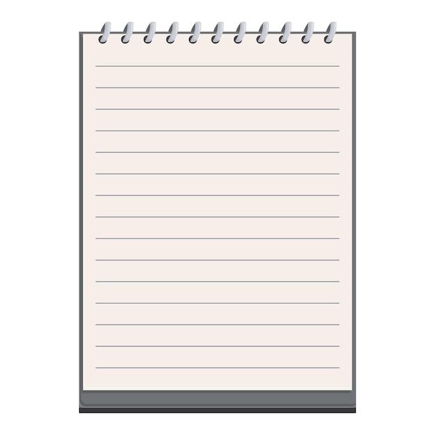 Vector blank notepad with spiral binding for note taking