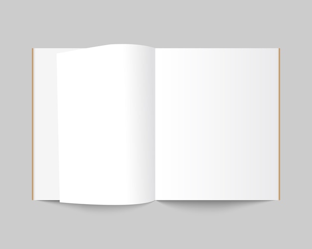 Vector blank open magazine, book, notebook, booklet, brochure or catalog.